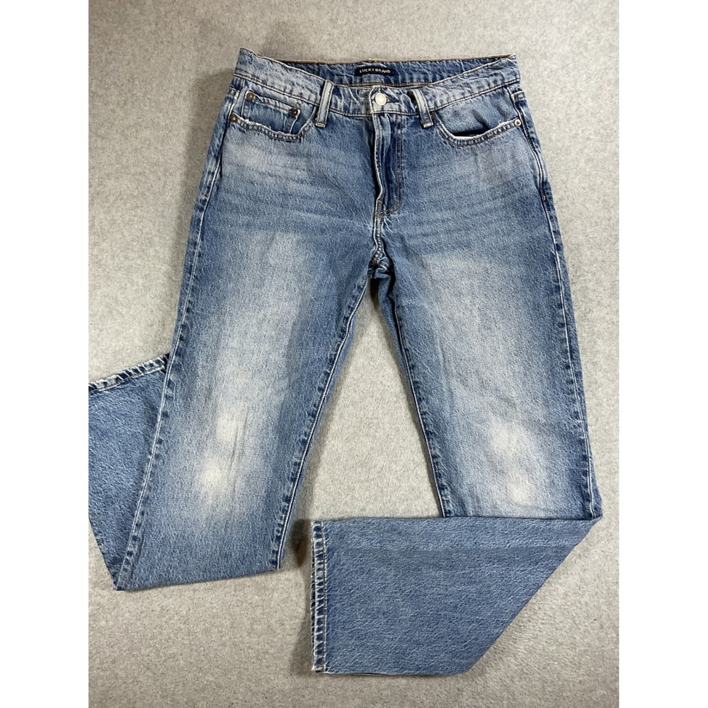 Lucky Brand Mens Straight Leg Blue Denim Jeans Med Wash W30 L32 Hemp Blend 1703